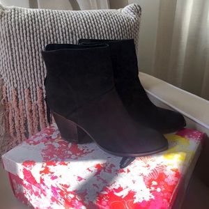 Black suede booties
